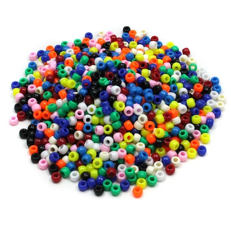 Creativity Street Pony Beads, Assorted Bright Hues, 6mm x 9mm, PK3000 PAC3552